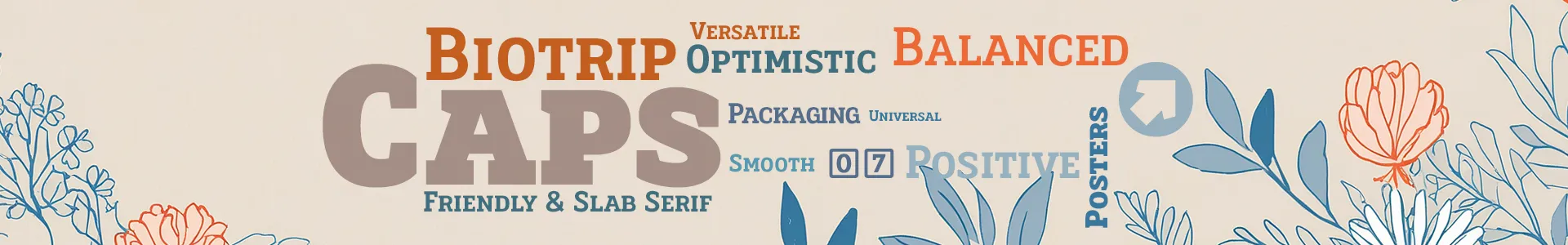 Biotrip Slab Serif Caps Font Family | 07 weights