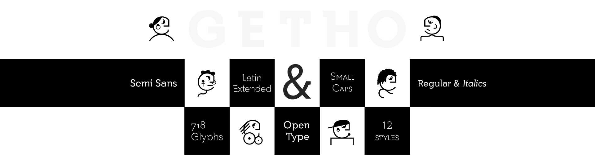 Getho Semi Sans Fonts & Small Caps Family