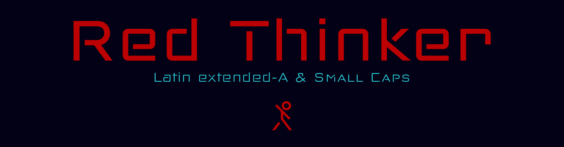 Red Thinker techno fonts. Latin Extended-A & Small Caps