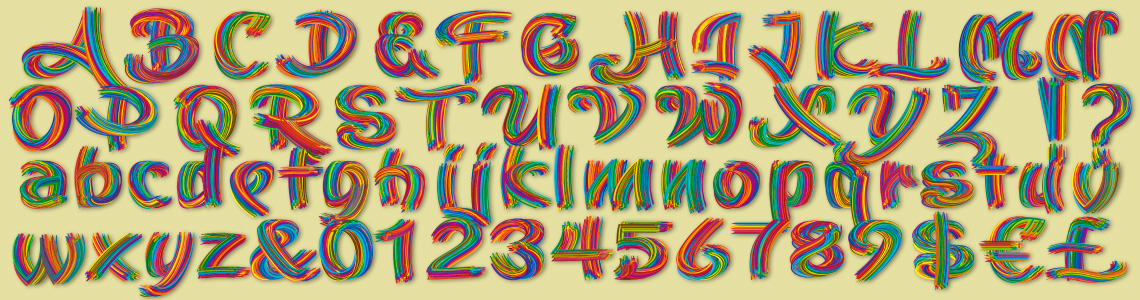 Alphabet Stoica Color Font. Only for Adobe CC 2018