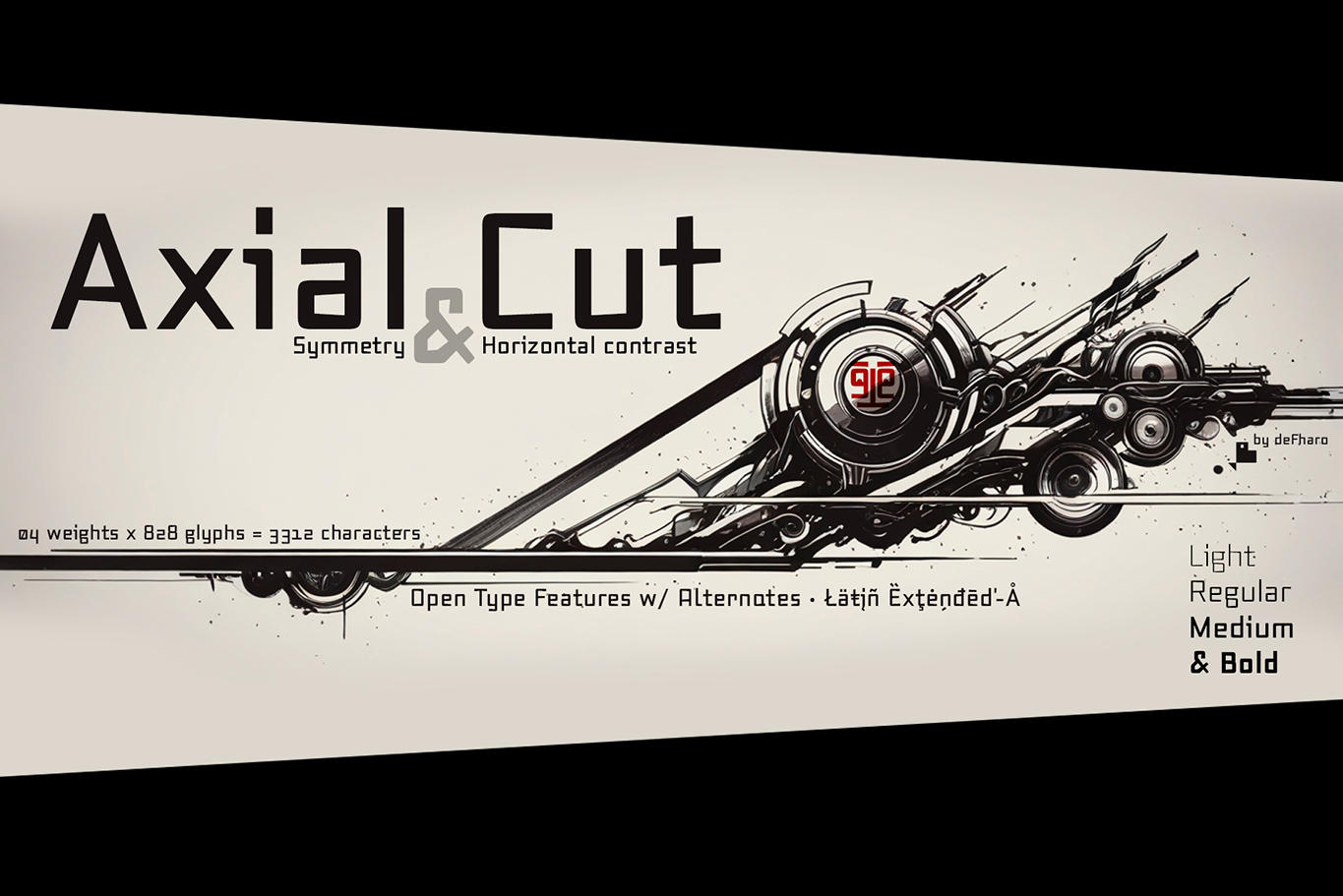 Axial-cut-fonts