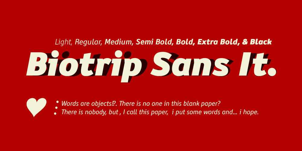 Biotrip-sans-Italic-typography-free