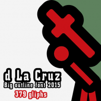 d La Cruz, big outline font