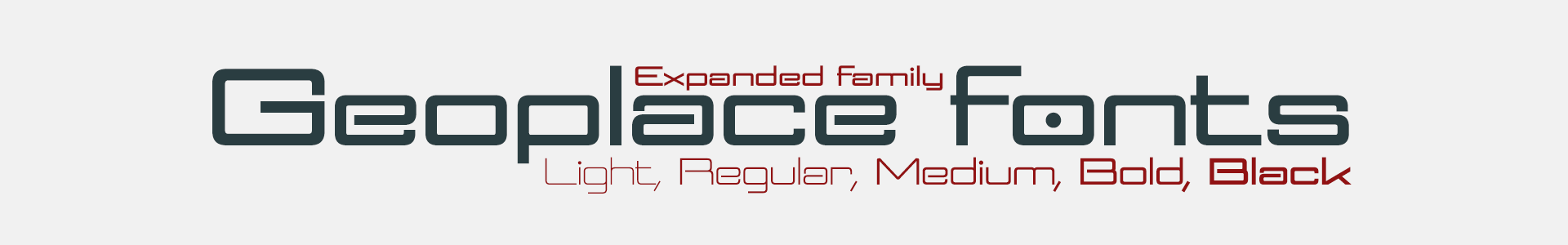 Geoplace Expanded Family Fonts. 5 styles. Variable font