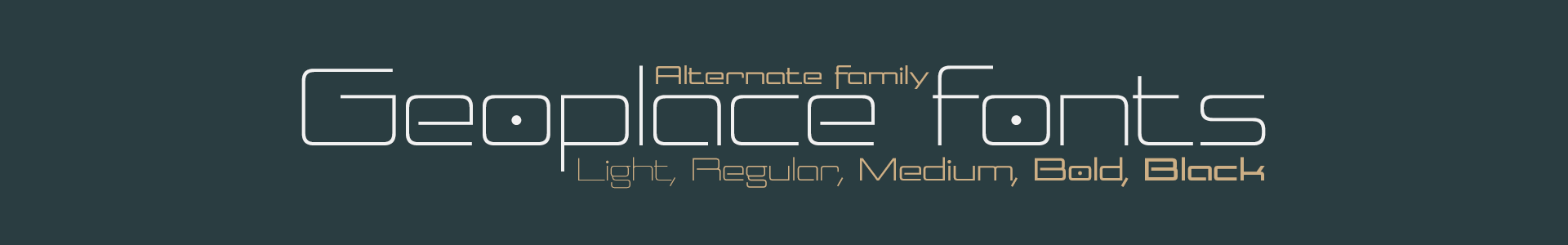 Geoplace Expanded Family Fonts. 5 styles. Variable font