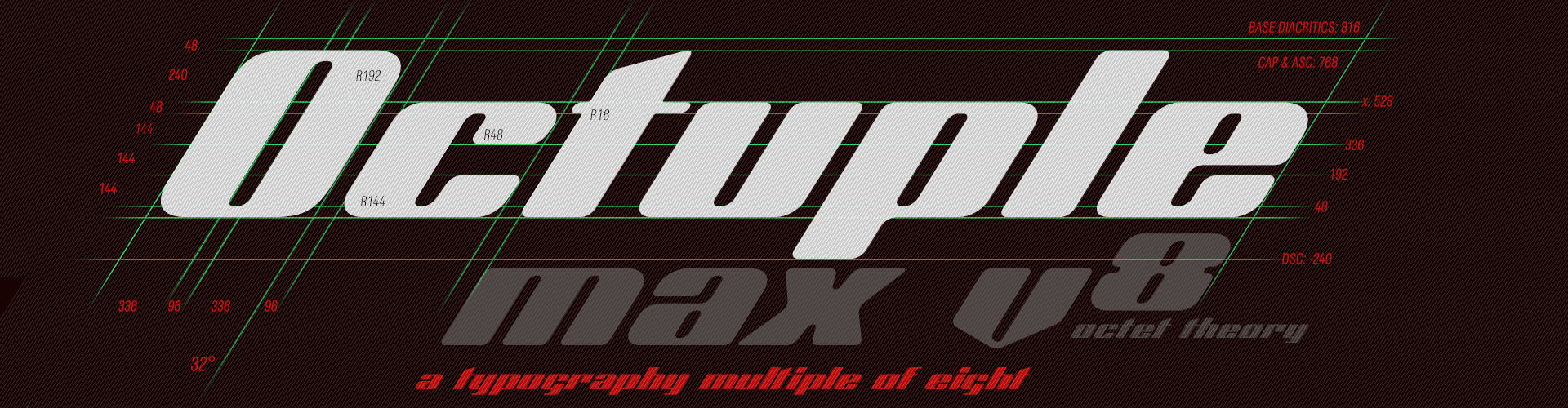 Octuple max v8 - a typography multiple of eight