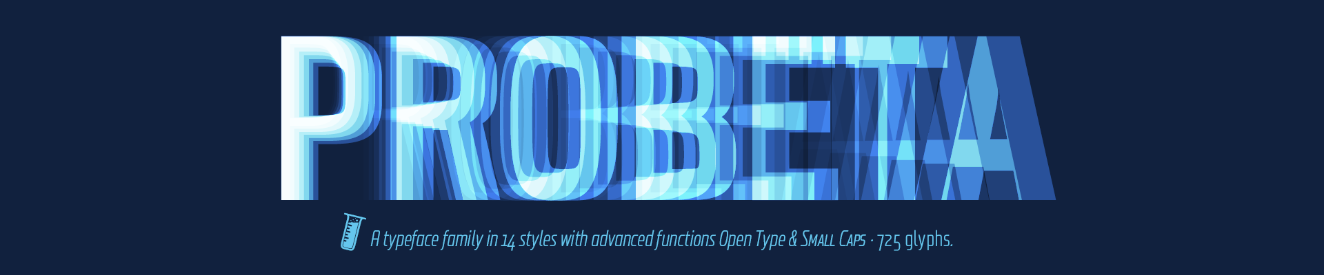 Probeta Sans family fonts - 14 styles - Roman & Italics