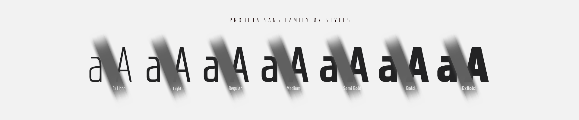 Probeta Sans Condensed fonts - 07 styles - OpenType Features