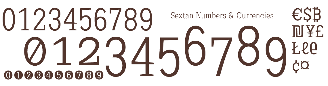 Sextan Serif Numbers Y Currencies. Bitcoin