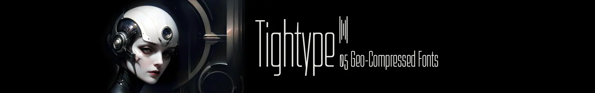 Tightype Compressed Font Family. 05 styles.