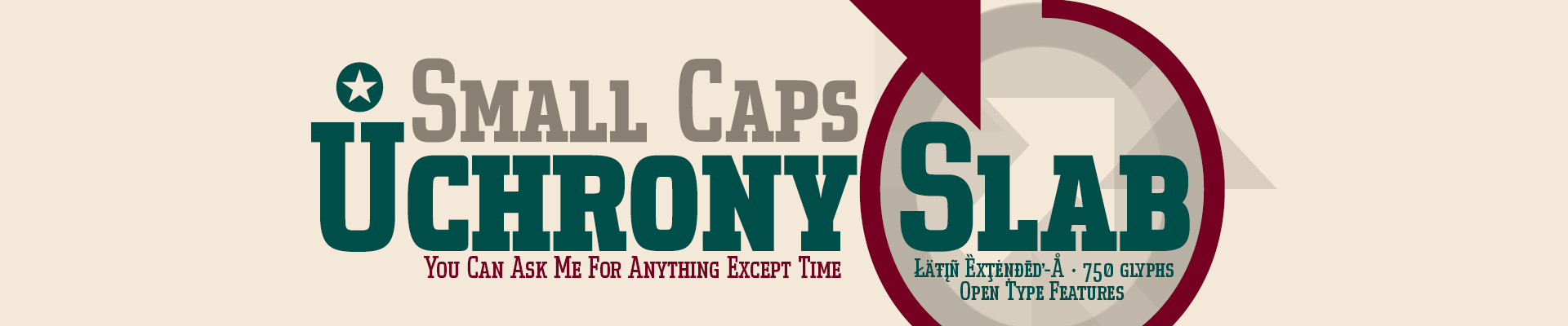 Uchrony Slab Serif Fonts - 6 styles - Small Caps