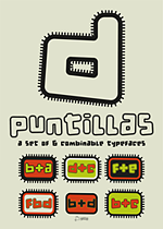 Cartel tipográfico: d puntillas: a set of 6 combinable typefaces.