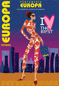 Carte con ilustración Ilustración de cartel publicitario para perfumerías Europa en Gran Canaria