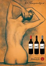 Concepto erótico para cartel publicitario de vinos de Rivera del Duero